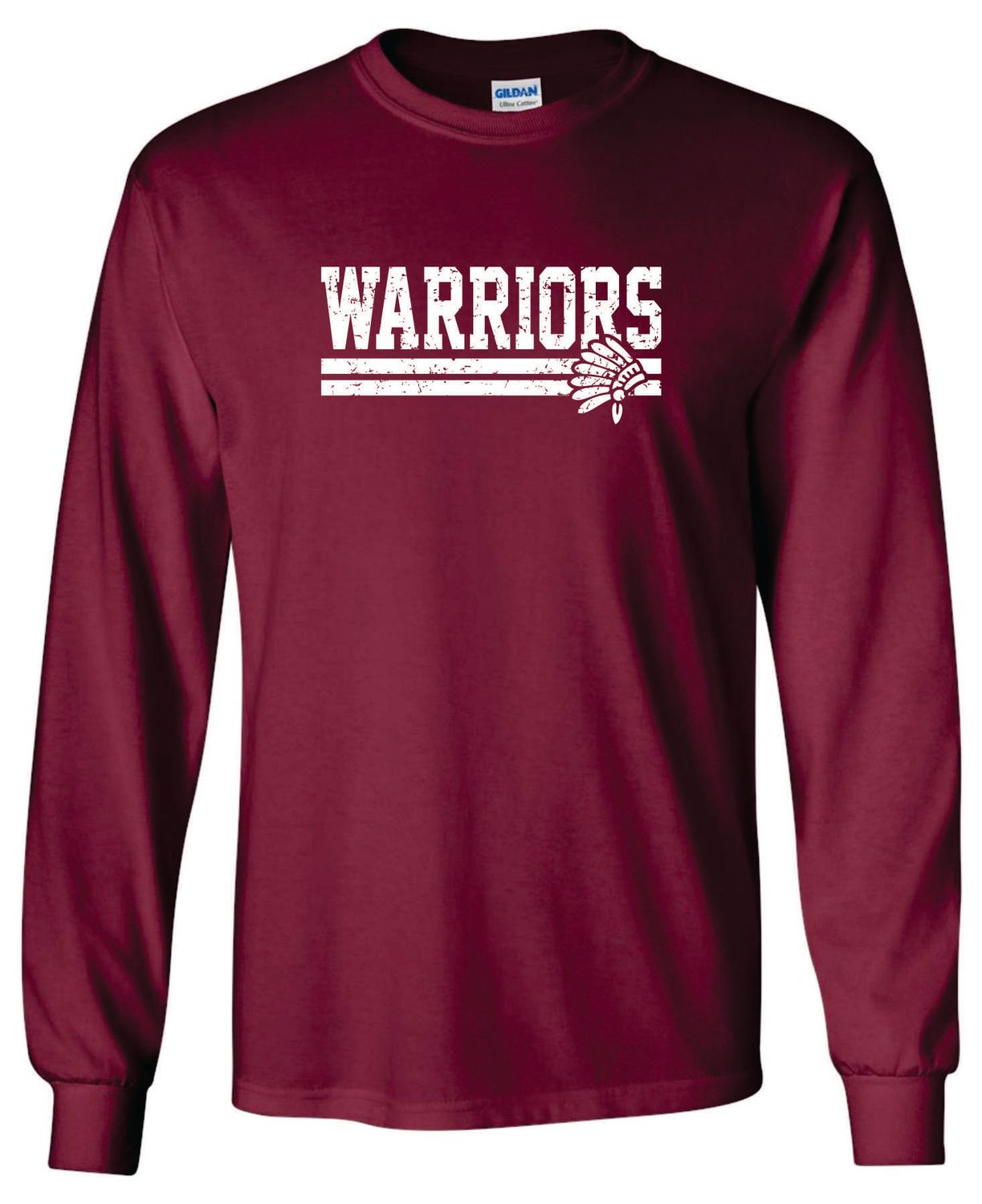 WARRIORS LONG SLEEVE T-SHIRT, MAROON