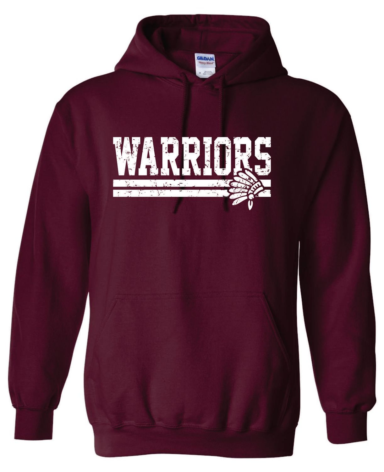 WARRIORS HOODED SWEATSHIRT, MAROON