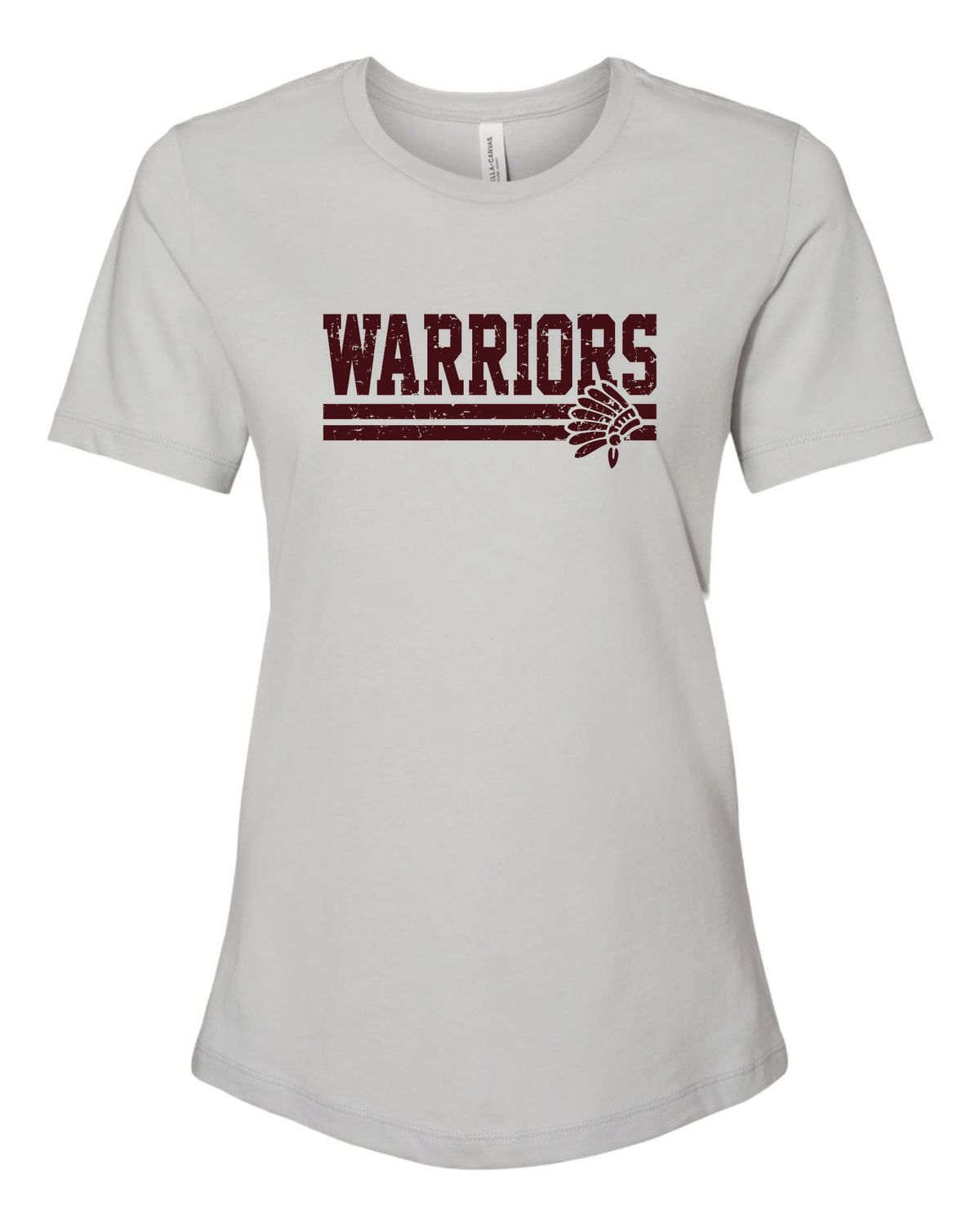 WARRIORS WOMEN'S RELAXED T-SHIRT, SOLID ATHLETIC GREY
