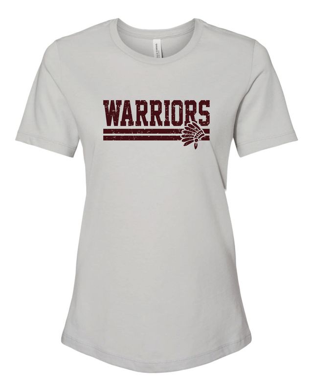 WARRIORS WOMEN'S RELAXED T-SHIRT, SOLID ATHLETIC GREY