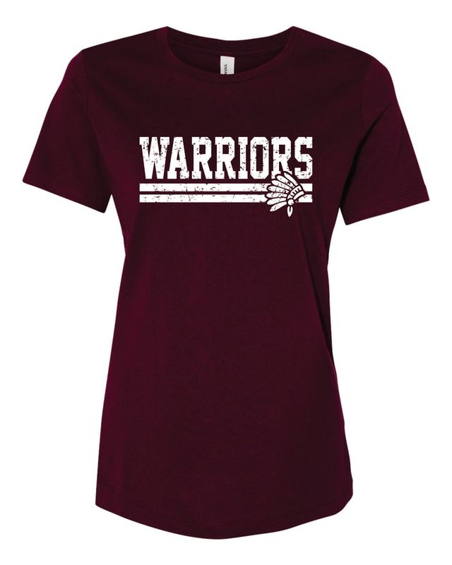 WARRIORS WOMEN'S RELAXED T-SHIRT, MAROON
