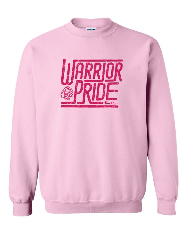 WARRIOR PRIDE CREWNECK SWEATSHIRT, LIGHT PINK