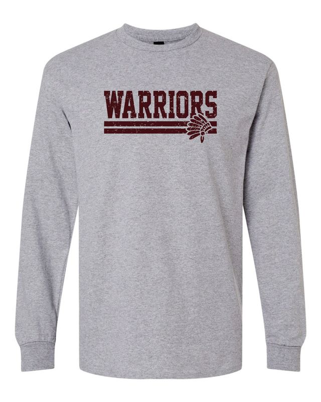 WARRIORS LONG SLEEVE T-SHIRT, SPORT GREY