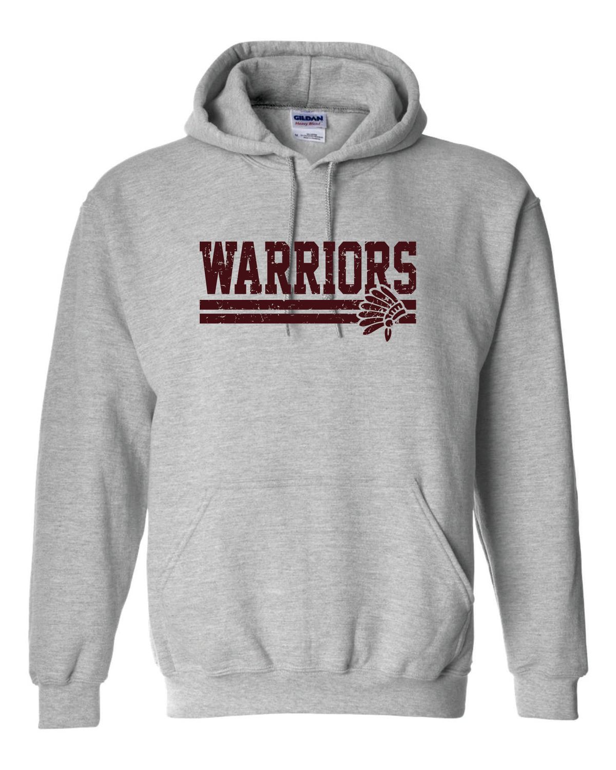 WARRIORS HOODED SWEATSHIRT, SPORT GREY