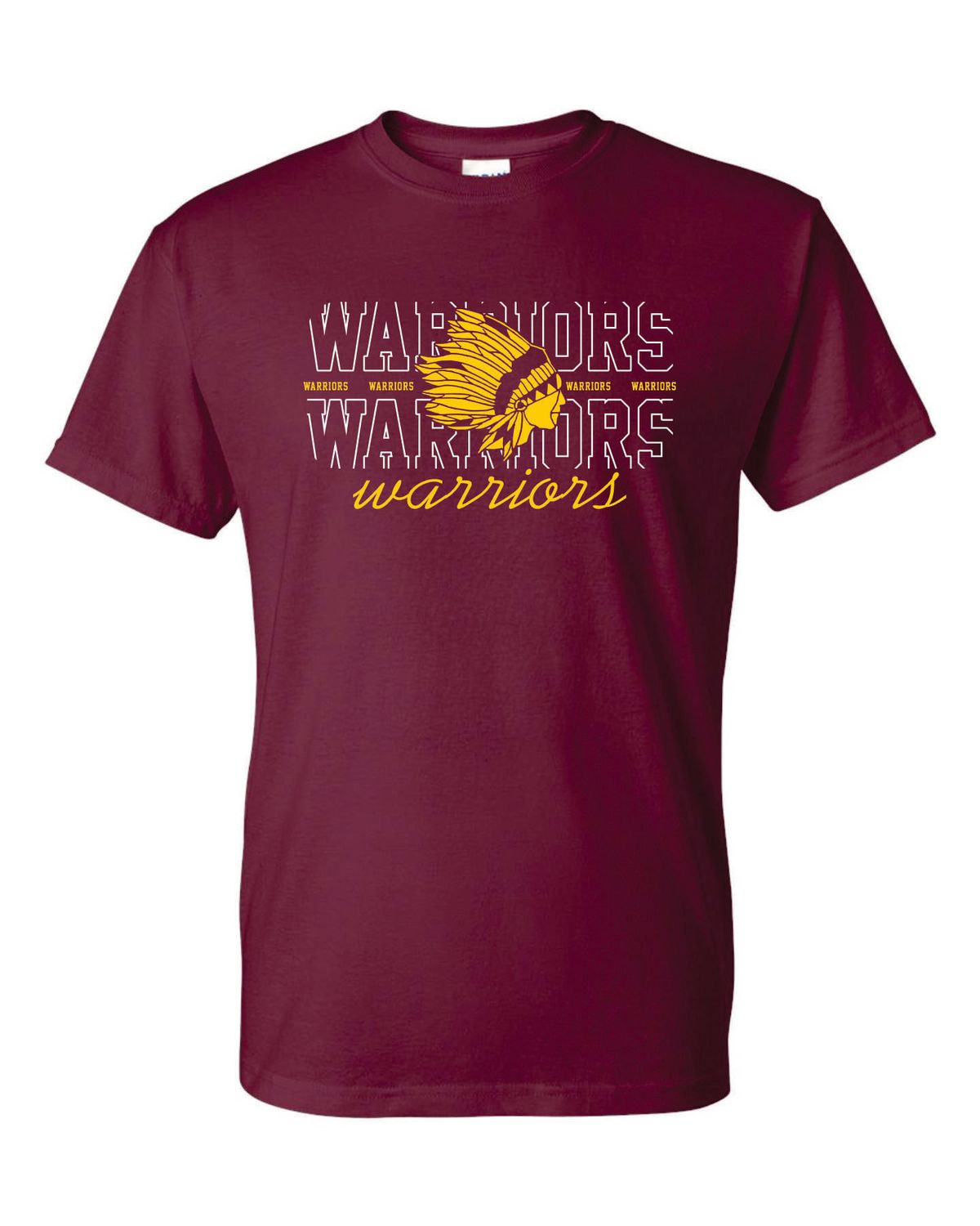 WARRIORS MASCOT T-SHIRT, MAROON