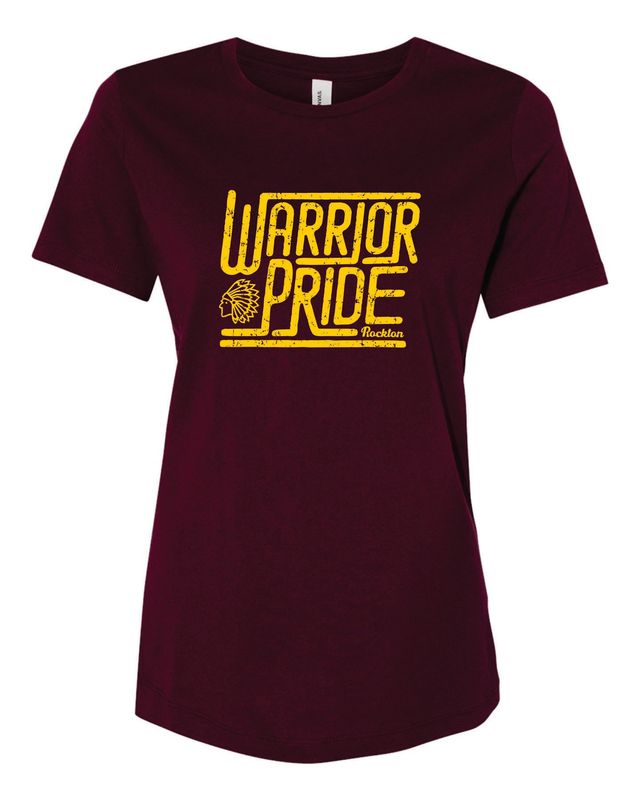 WARRIOR PRIDE WOMEN'S RELAXED T-SHIRT, MAROON