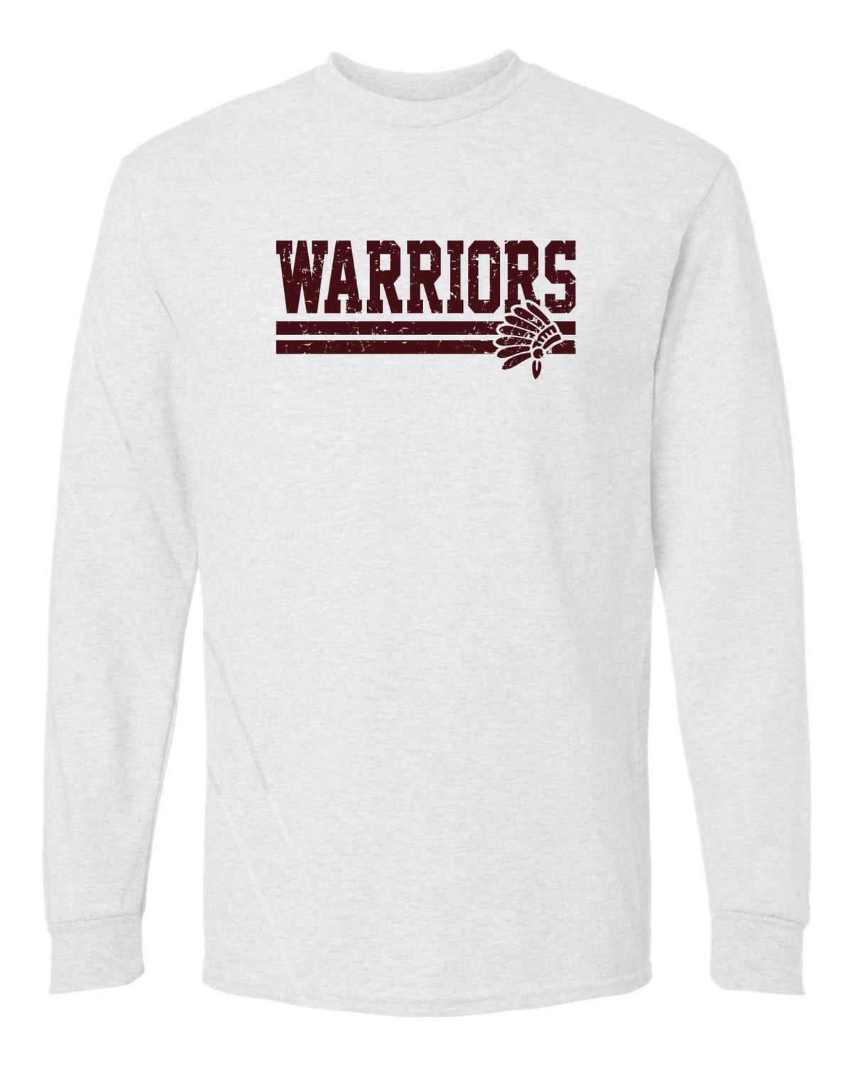 WARRIORS LONG SLEEVE T-SHIRT, ASH GREY