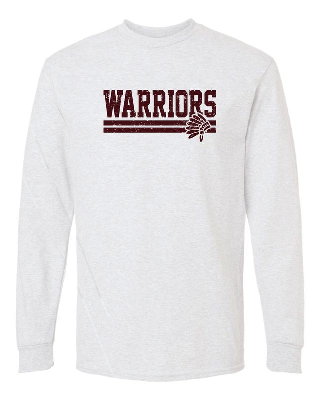 WARRIORS LONG SLEEVE T-SHIRT, ASH GREY