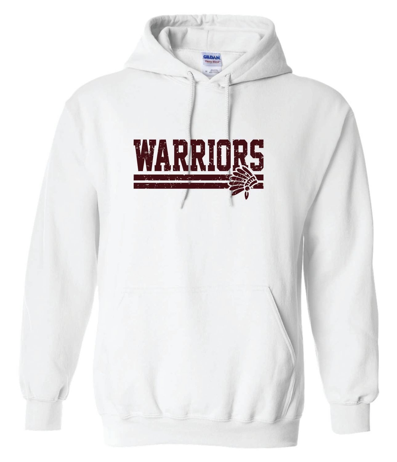 WARRIORS HOODED SWEATSHIRT, WHITE