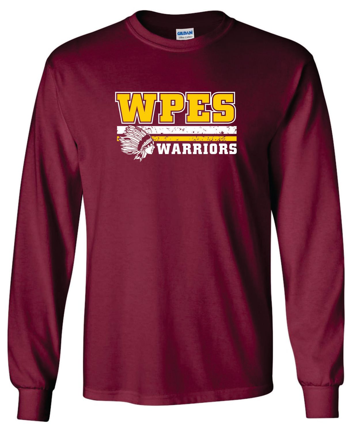 WPES LONG SLEEVE T-SHIRT, MAROON