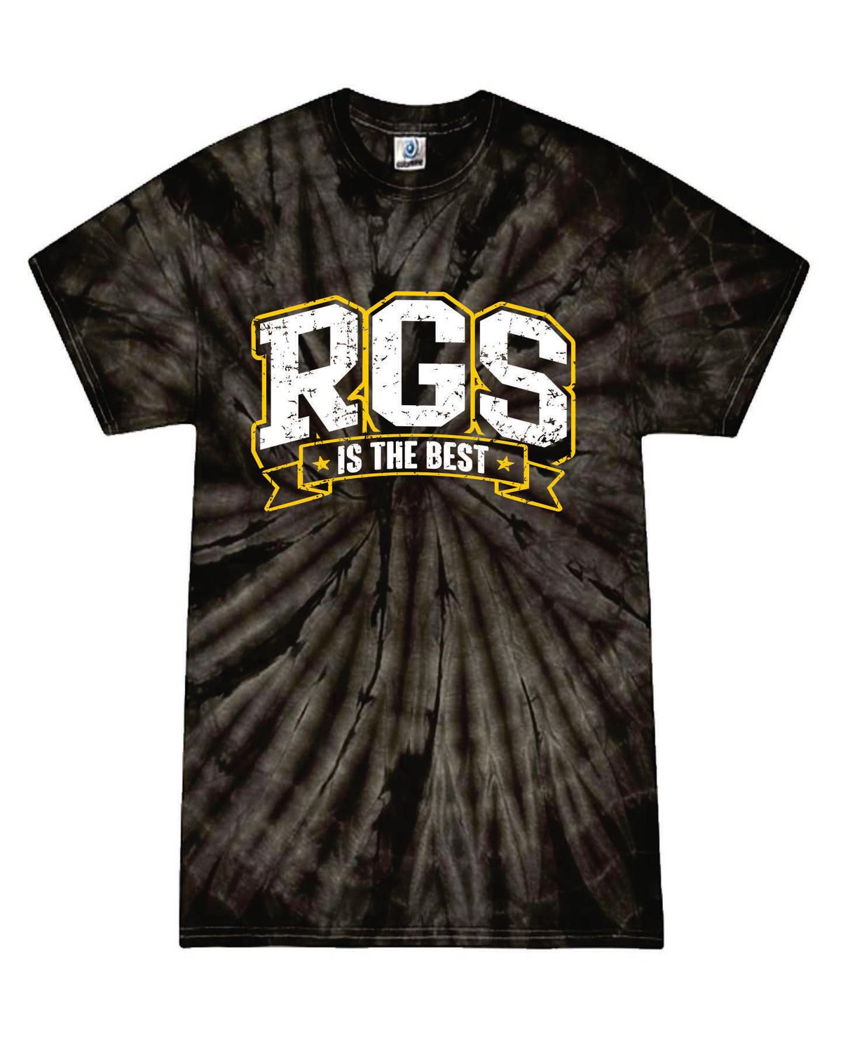 RGS TIE-DYE T-SHIRT, SPIDER BLACK