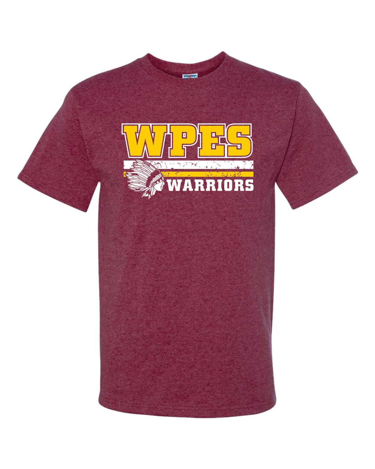 WPES T-SHIRT, VINTAGE HEATHER MAROON