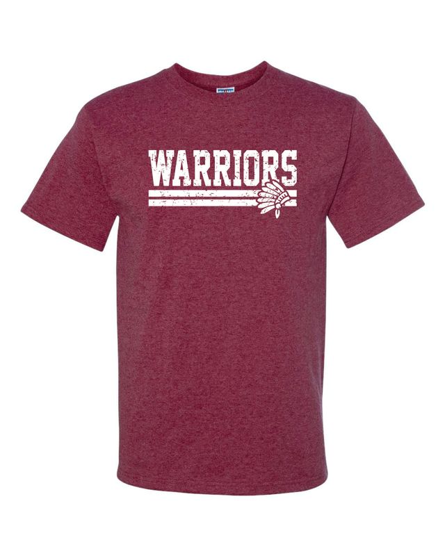 WARRIORS T-SHIRT, VINTAGE HEATHER MAROON