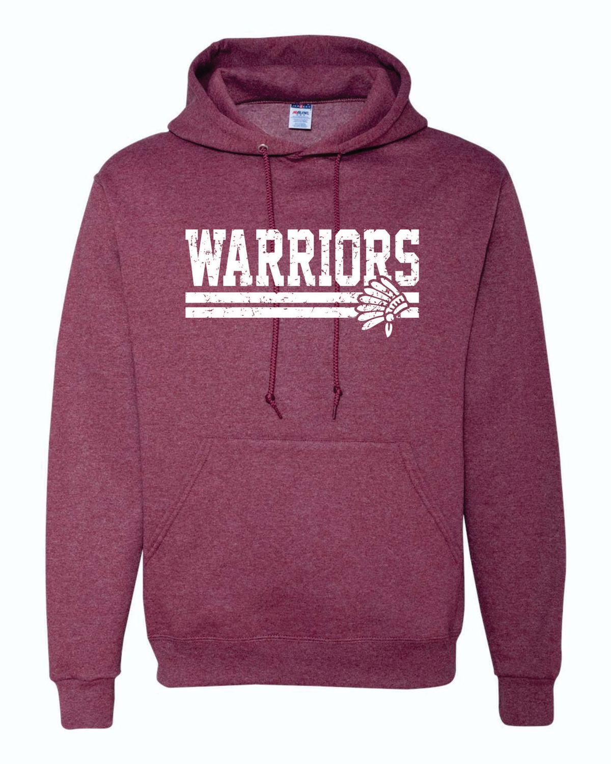 WARRIORS HOODED SWEATSHIRT, VINTAGE HEATHER MAROON