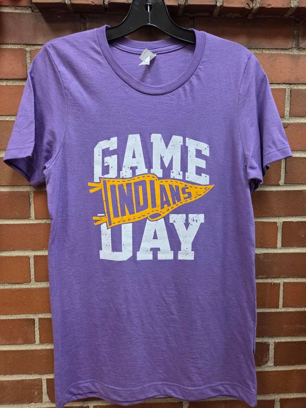 Indians Game Day T-shirt, Heather Purple
