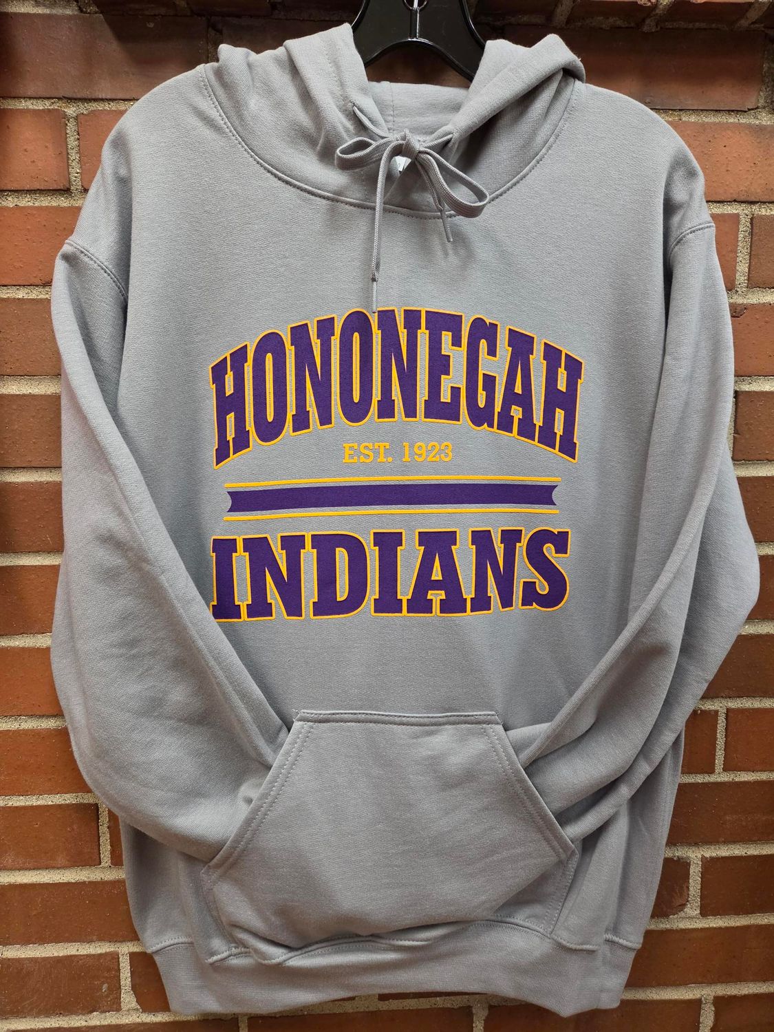 Hononegah Indians Hooded Sweatshirt, Cement