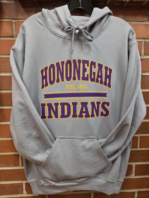 Hononegah Indians Hooded Sweatshirt, Cement