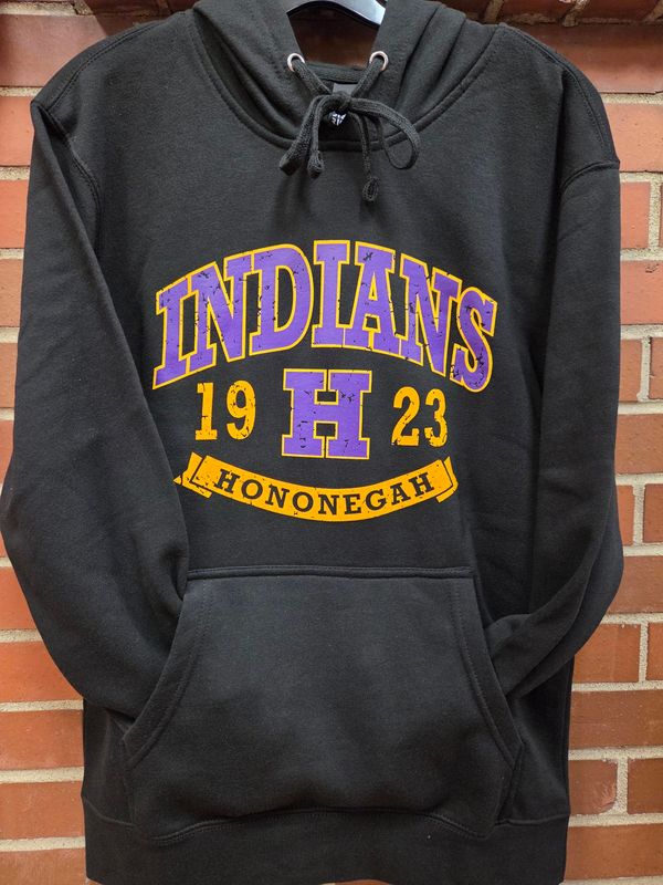 Hononegah Indians Hooded Sweatshirt, Black