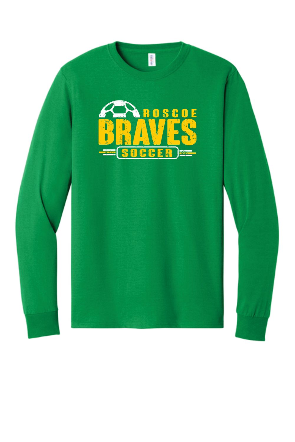 BRAVES SOCCER LONG SLEEVE T-SHIRT, KELLY GREEN