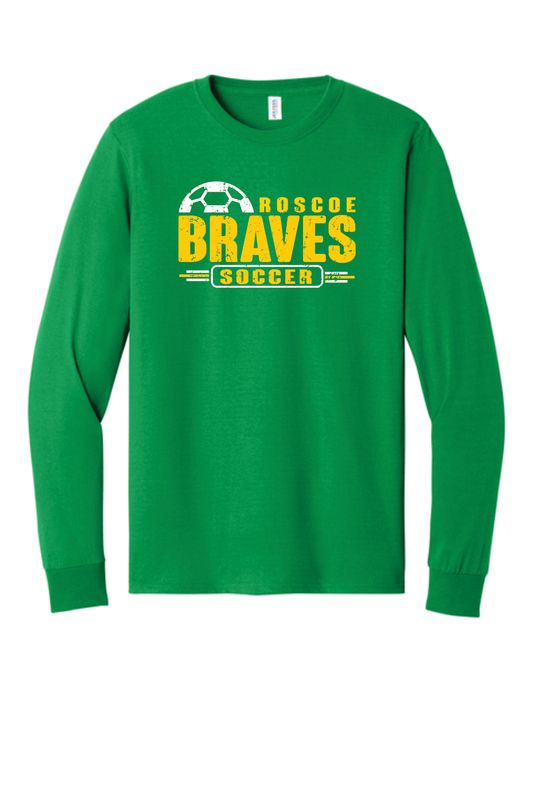 BRAVES SOCCER LONG SLEEVE T-SHIRT, KELLY GREEN