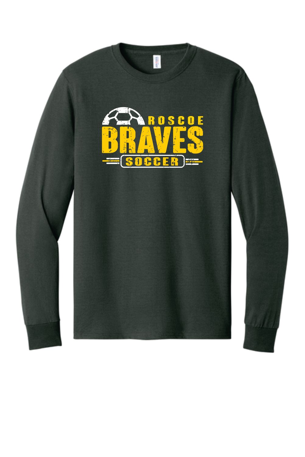 BRAVES SOCCER LONG SLEEVE T-SHIRT, CHARCOAL GREY