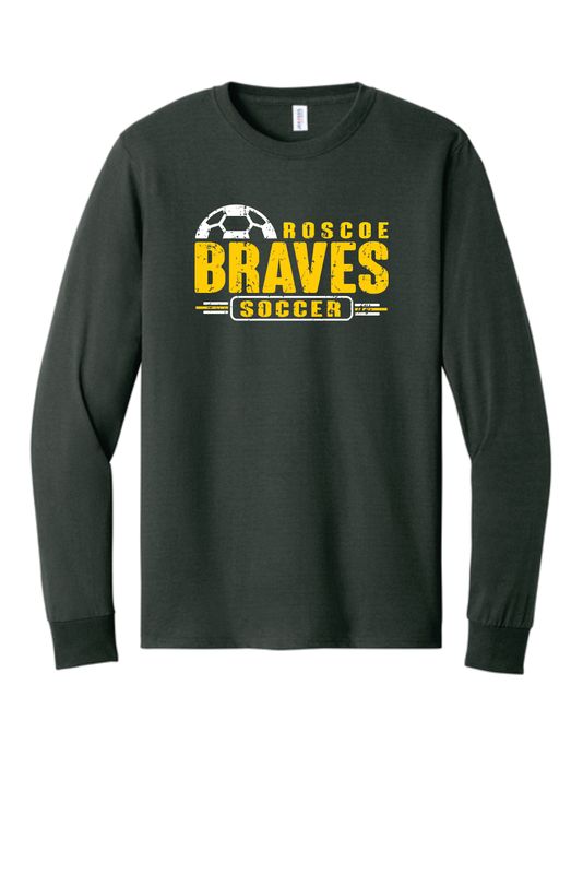 BRAVES SOCCER LONG SLEEVE T-SHIRT, CHARCOAL GREY