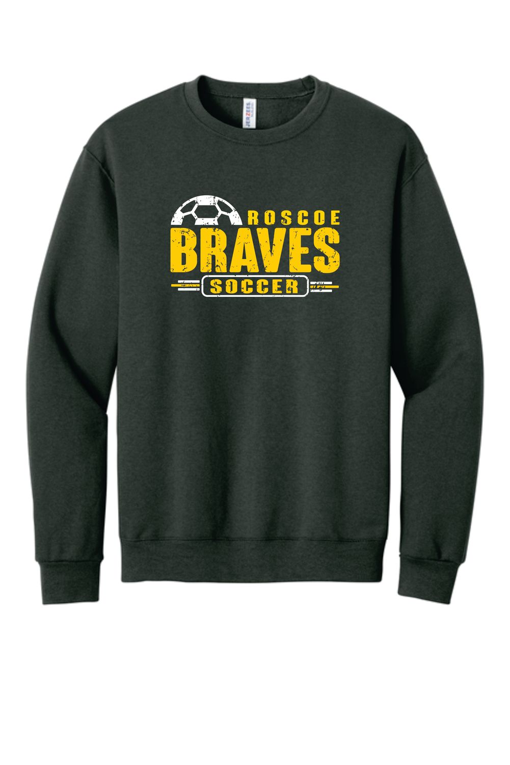 BRAVES SOCCER CREWNECK SWEATSHIRT, CHARCOAL GREY