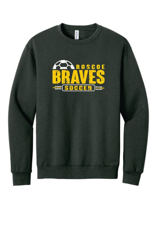 BRAVES SOCCER CREWNECK SWEATSHIRT, CHARCOAL GREY