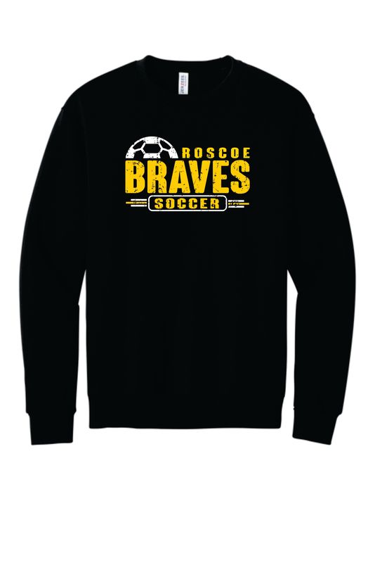 BRAVES SOCCER CREWNECK SWEATSHIRT, BLACK