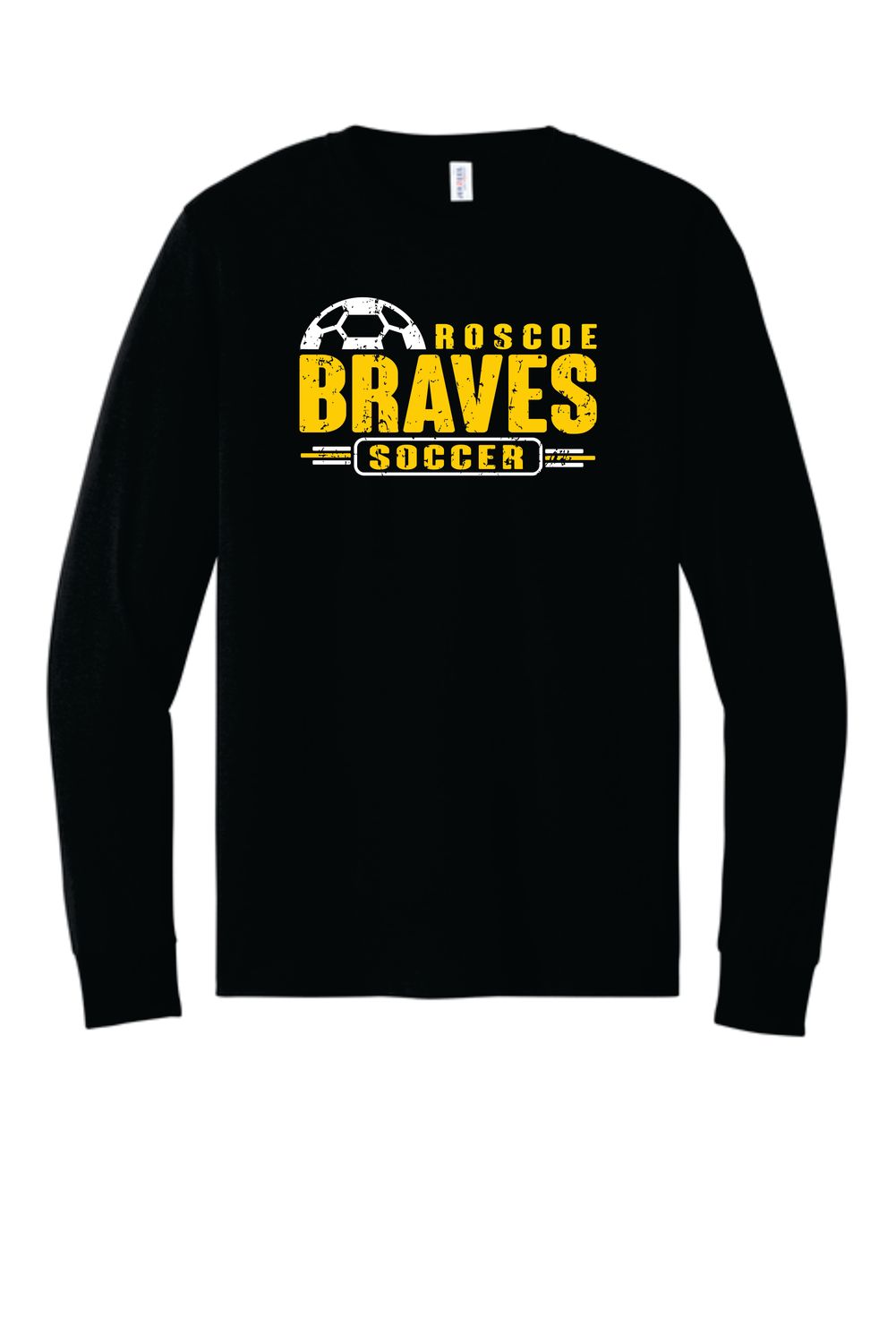 BRAVES SOCCER LONG SLEEVE T-SHIRT, BLACK