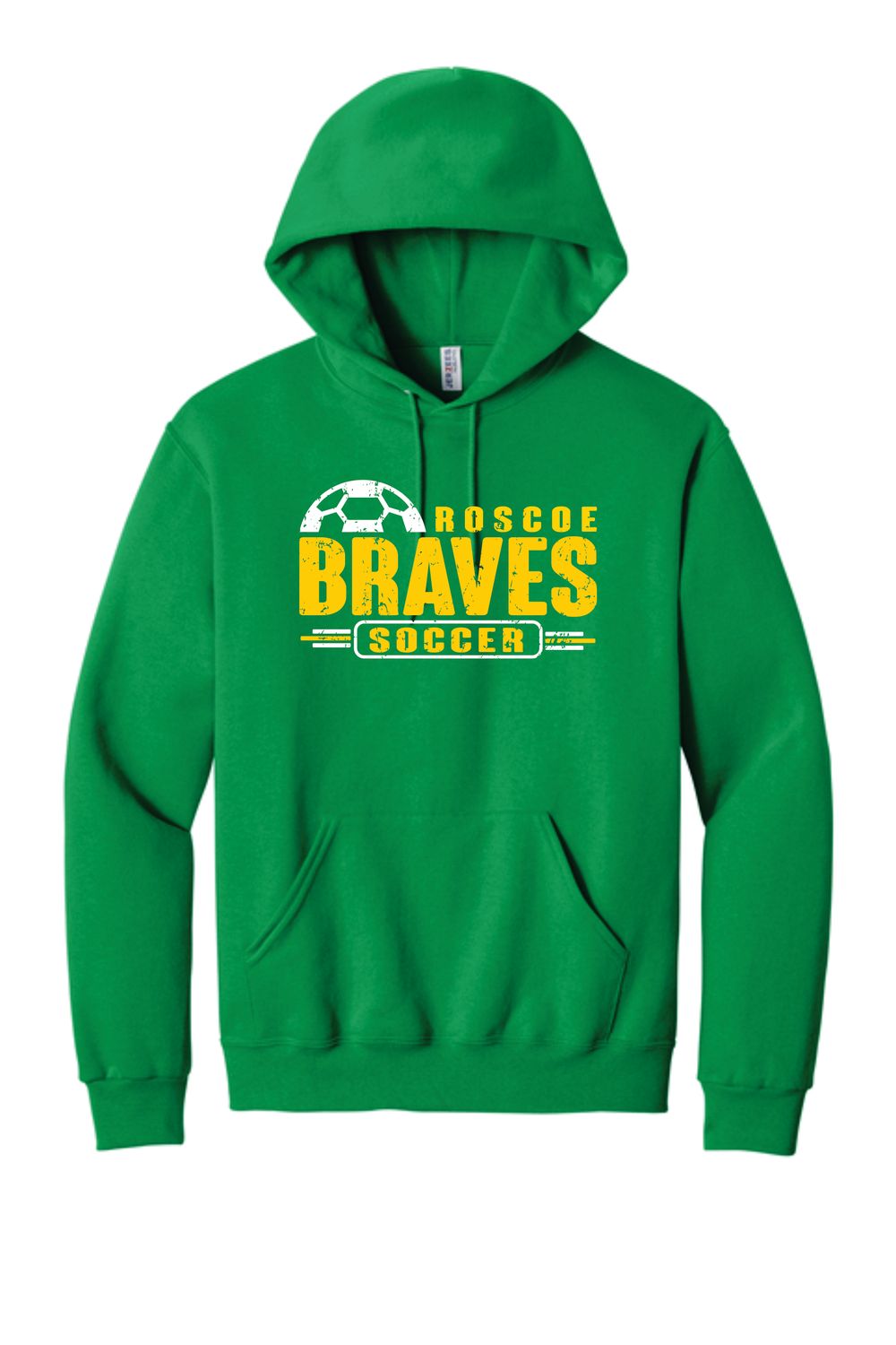 BRAVES SOCCER HOODED SWEATSHIRT, KELLY GREEN