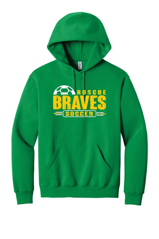 BRAVES SOCCER HOODED SWEATSHIRT, KELLY GREEN