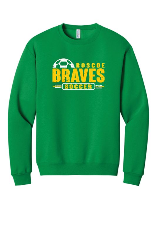 BRAVES SOCCER CREWNECK SWEATSHIRT, KELLY GREEN