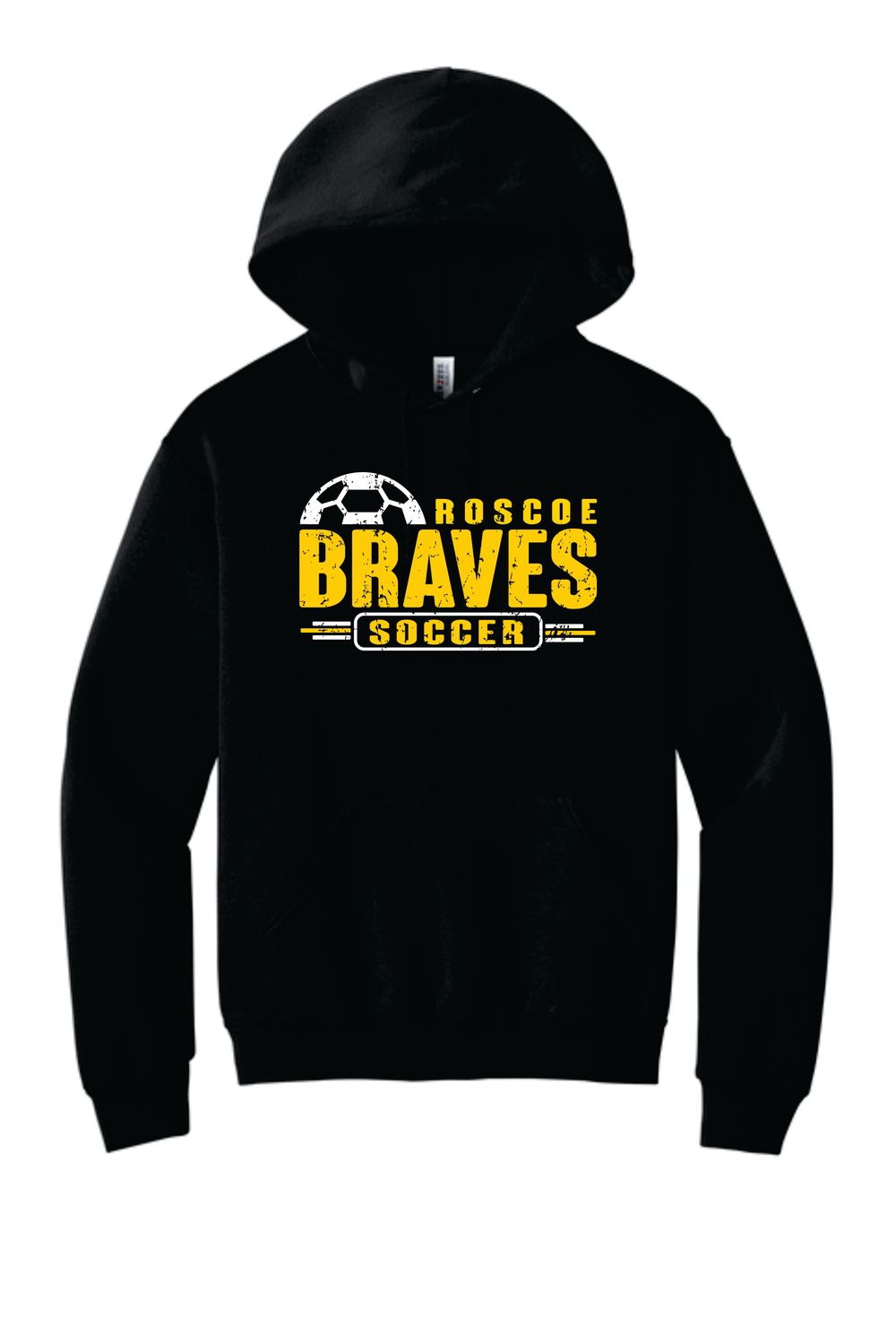 BRAVES SOCCER HOODED SWEATSHIRT, BLACK