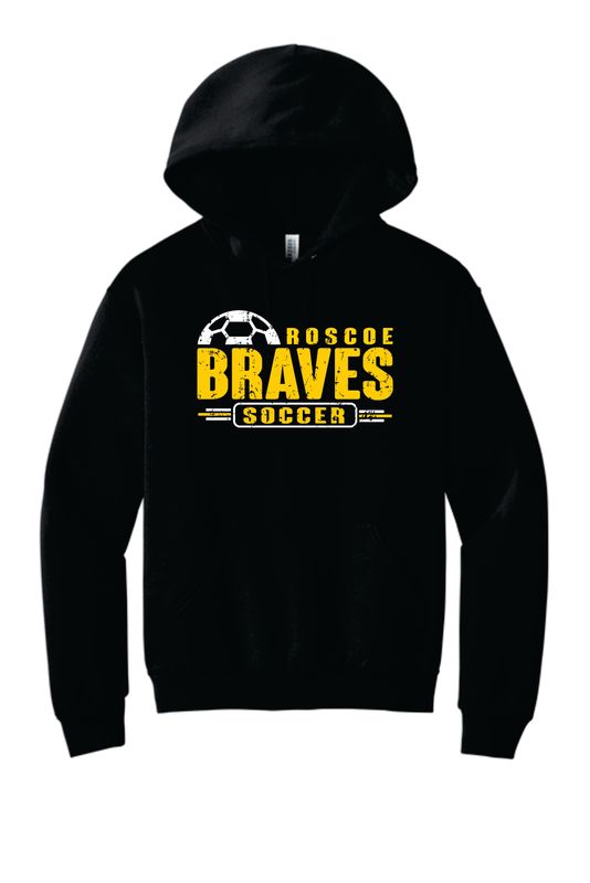BRAVES SOCCER HOODED SWEATSHIRT, BLACK