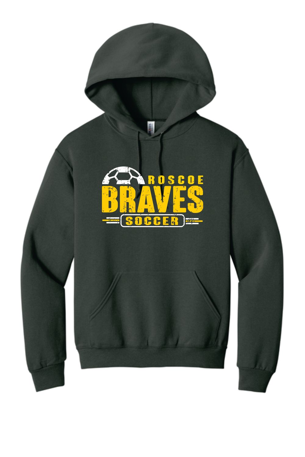 BRAVES SOCCER HOODED SWEATSHIRT, CHARCOAL GREY