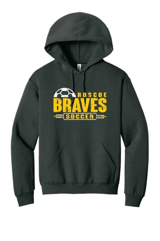 BRAVES SOCCER HOODED SWEATSHIRT, CHARCOAL GREY