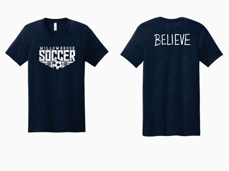 WILLOWBROOK SOCCER T-SHIRT, HEATHER MIDNIGHT NAVY
