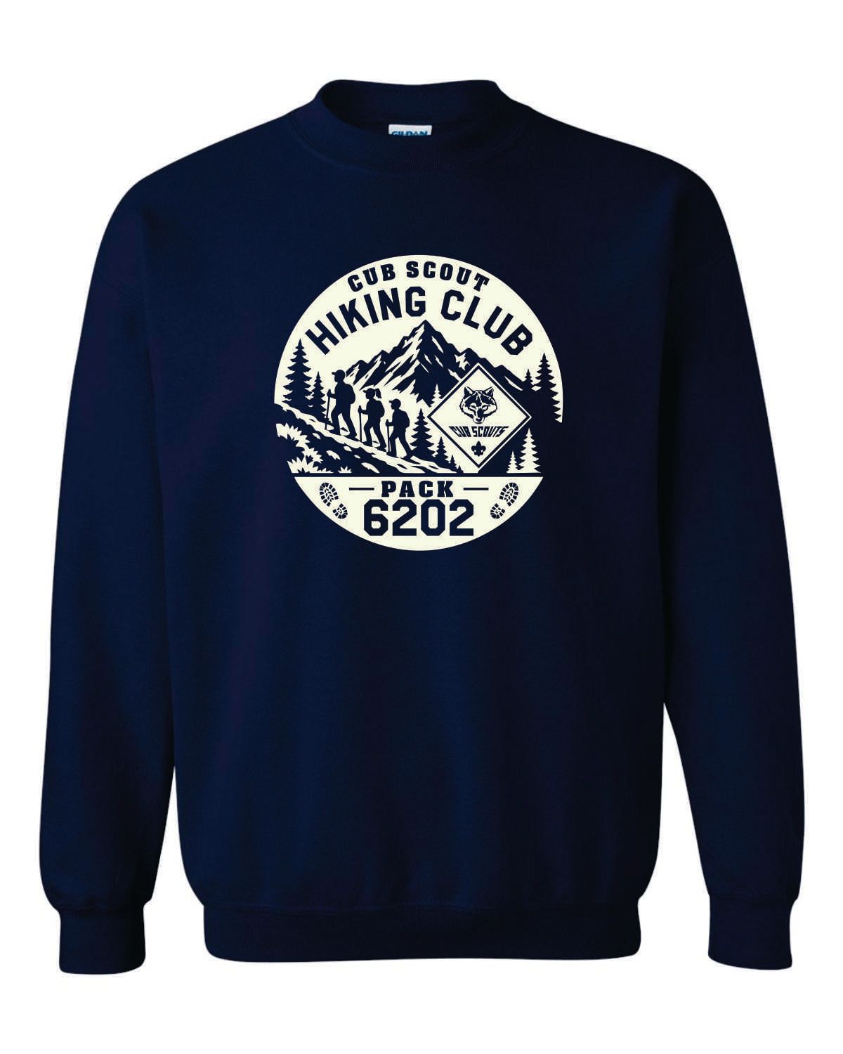 PACK 6202 HIKING CLUB CREWNECK SWEATSHIRT, NAVY