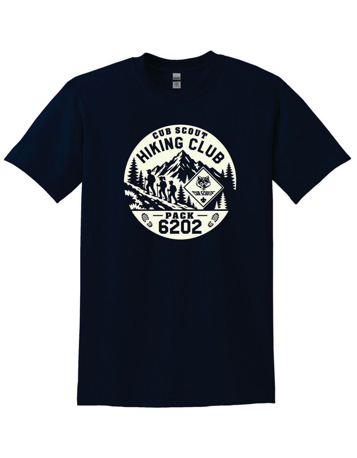 PACK 6202 HIKING CLUB T-SHIRT, NAVY