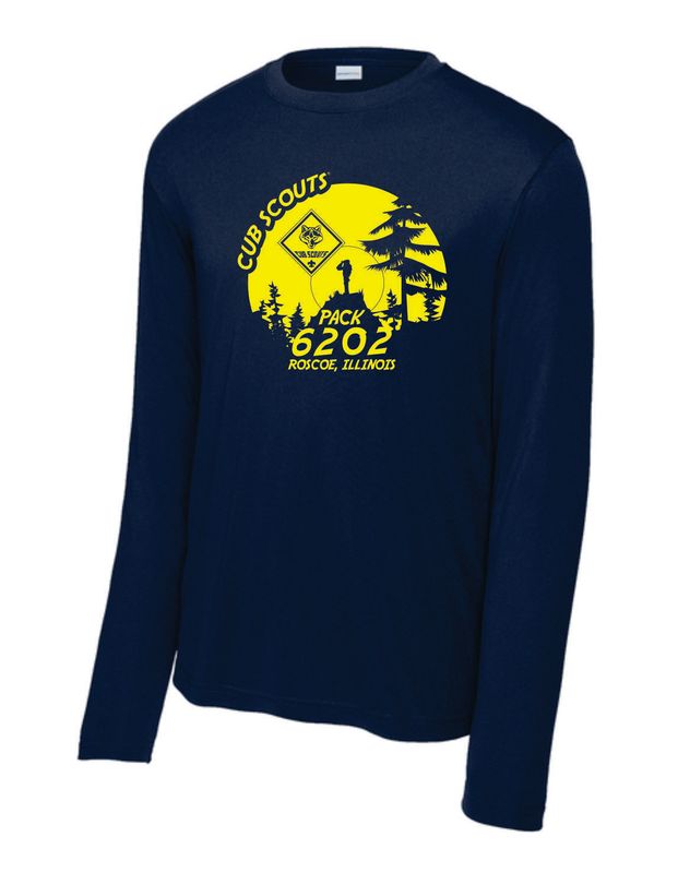 PACK 6202 LONG SLEEVE MOISTURE-WICKING POLYESTER T-SHIRT, NAVY