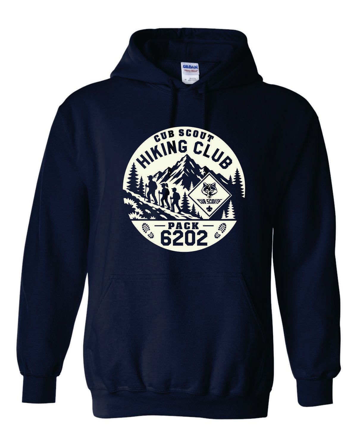 PACK 6202 HIKING CLUB HOODED SWEATSHIRT, NAVY
