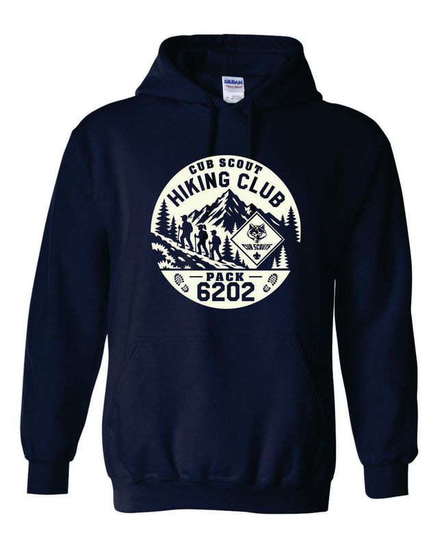 PACK 6202 HIKING CLUB HOODED SWEATSHIRT, NAVY