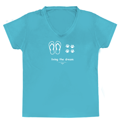 Flip Flops Living the Dream V-Neck Tee Shirt