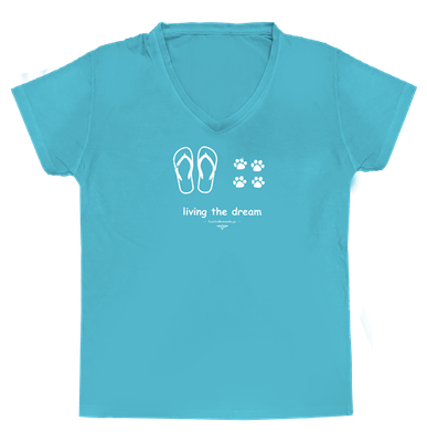 Flip Flops Living the Dream V-Neck Tee Shirt