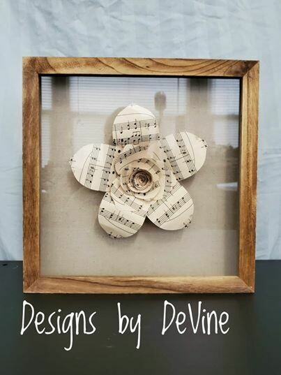 Framed paper rose