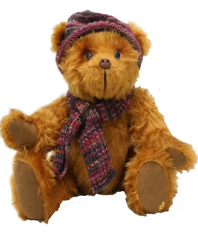 Albert the Faux Fur Billy Bear in Hat and Scarf