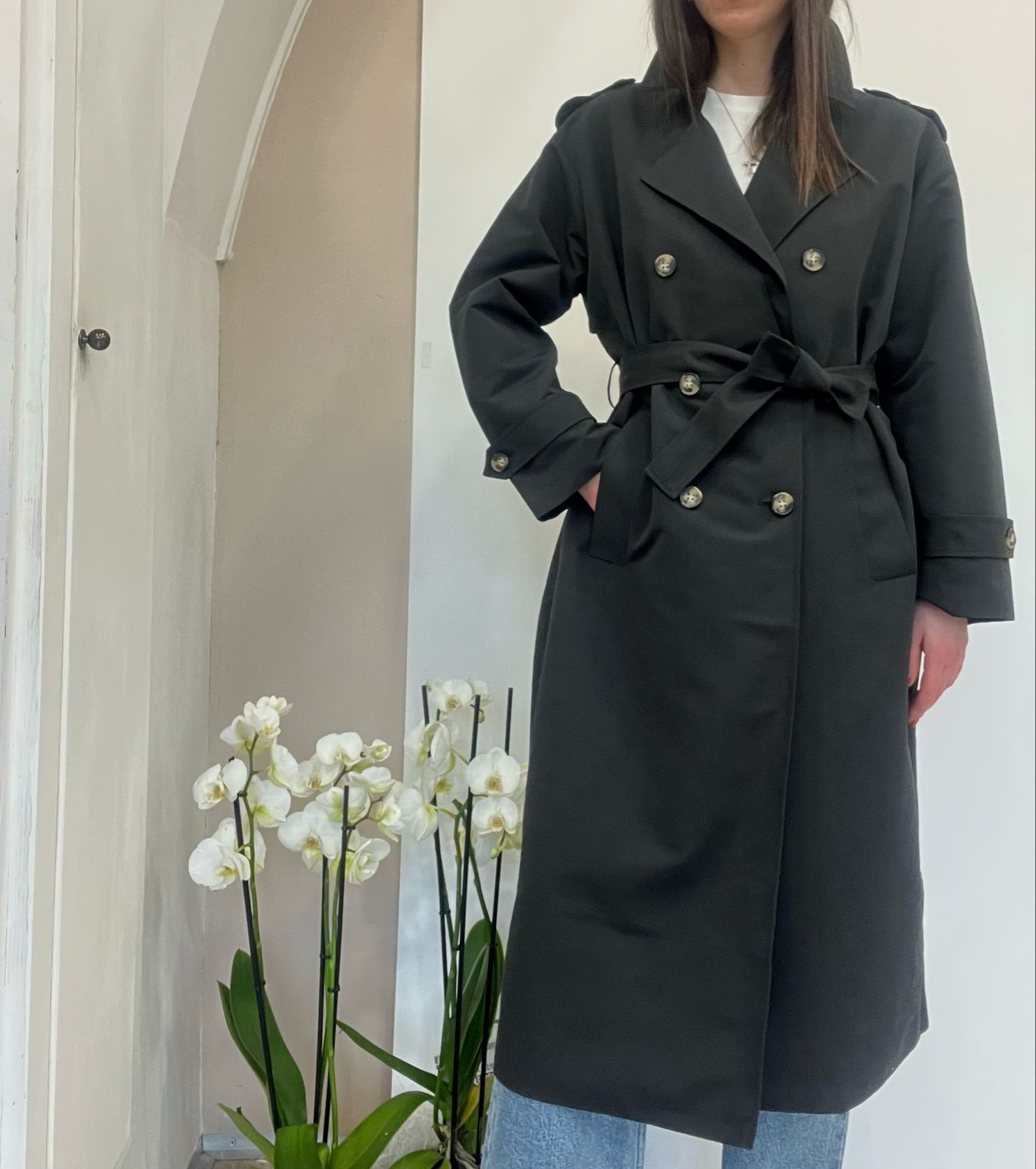 Trench lungo nero