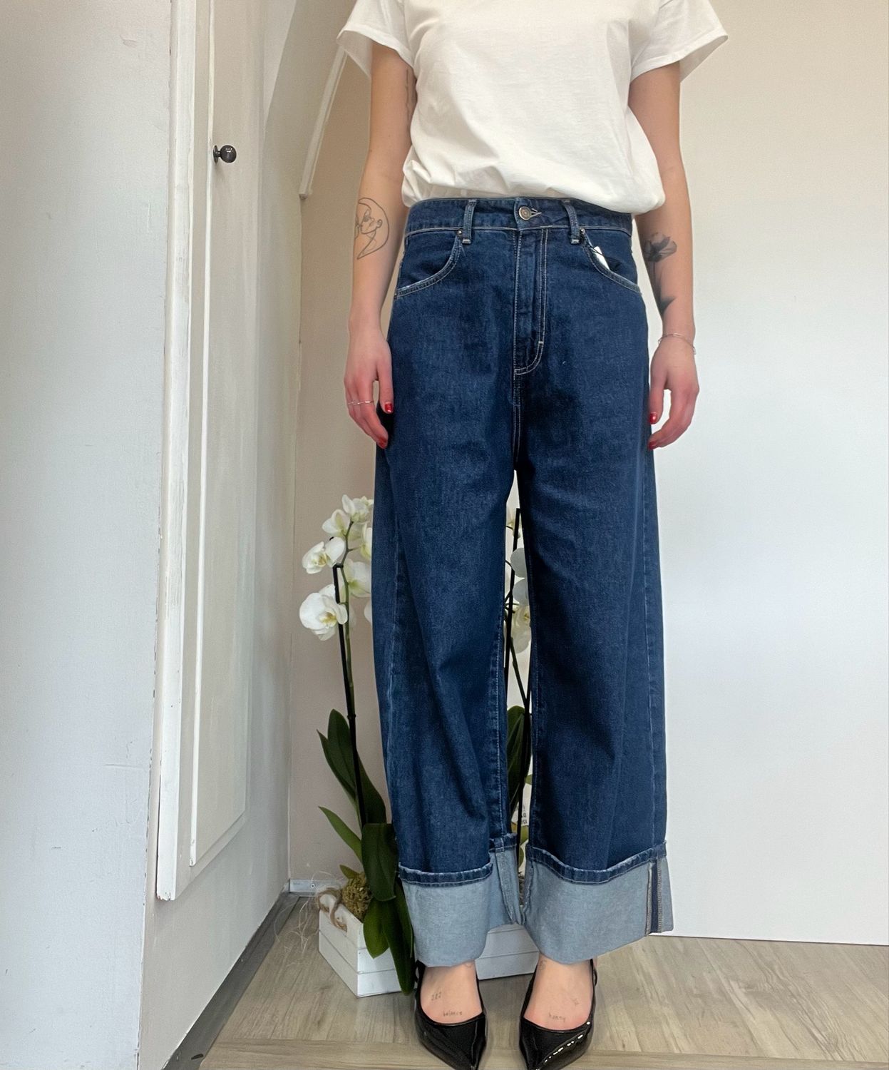 Jeans wide c/rovescia
