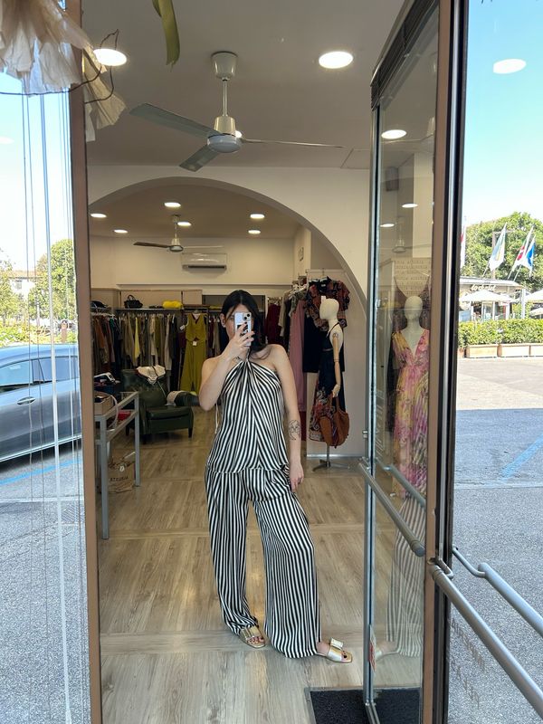 Pantalone riga pura viscosa